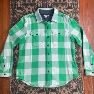 Outerknown Blanket Shirt Green and White. Excellent Condition. Size XS/S